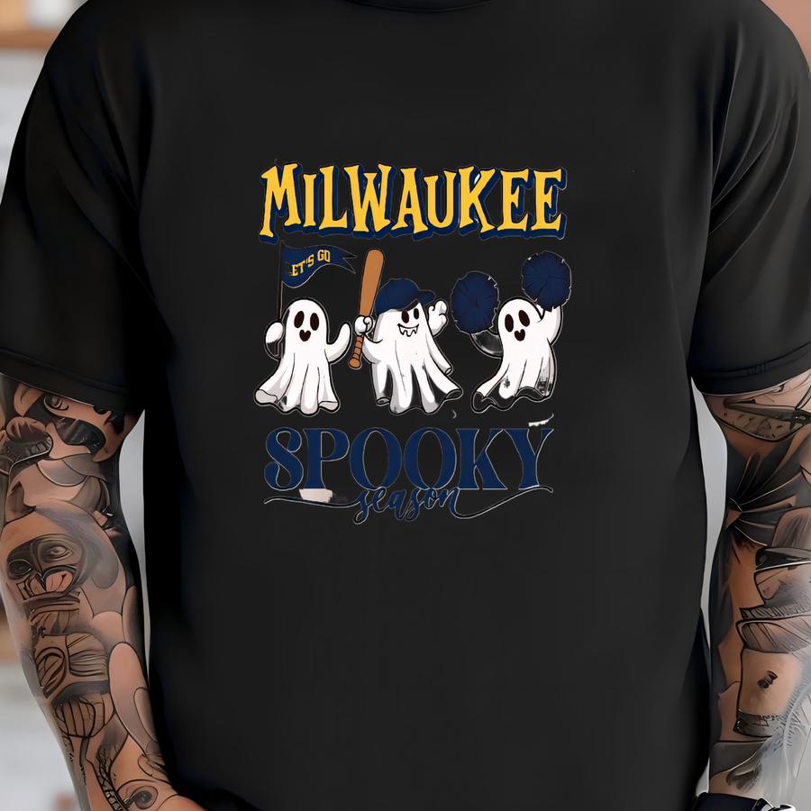 Milwaukee Baseball Team Spooky Season Cute Vintage Sweatshirt, Lets Go Milwaukee Baseball Team Retro 90s Hoodie, Baseball Mom Shirt, For Her T-shirt