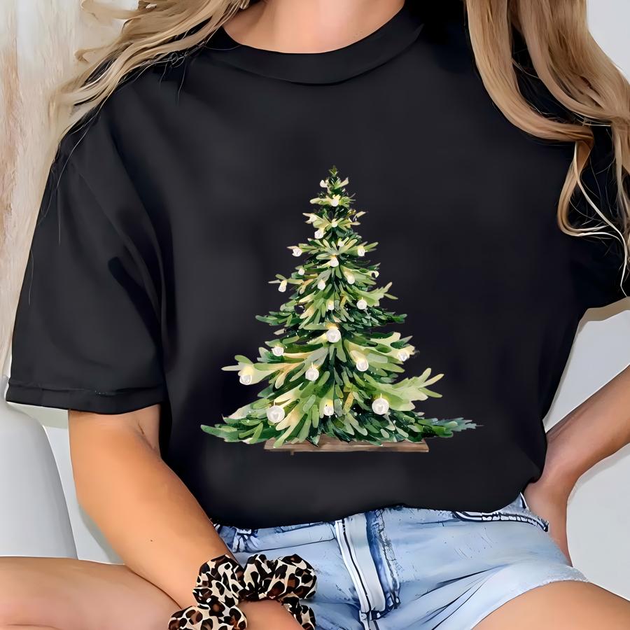 Merry And Bright Sweatshirt,christmas Sweatshirt For Women,christmas Tree Sweatshirt,matching Family Group Holiday Tee,sleigh Christmas Tree T-shirt
