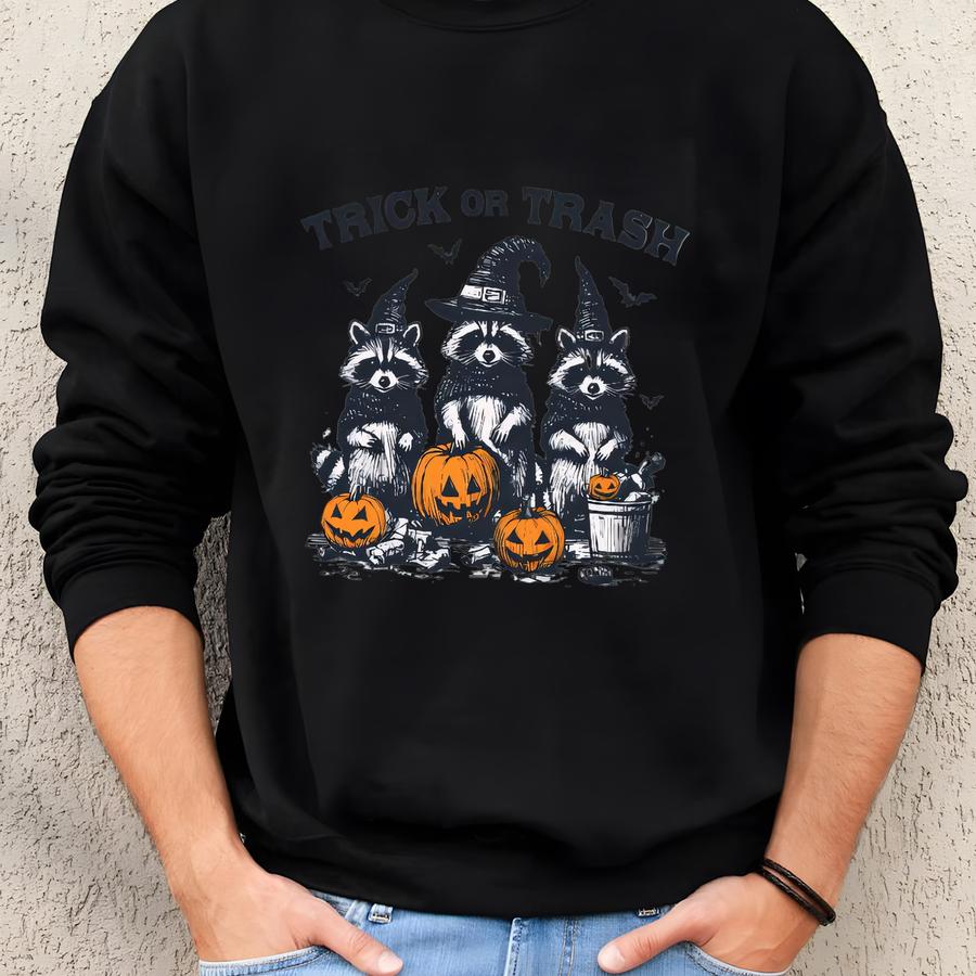 Retro Halloween Raccoon T-shirt, Trick Or Trash Shirt, Funny Halloween Shirt, Halloween Raccoon Tee, Spooky Season Shirt, Halloween Gift Sweatshirt Retro Halloween Raccoon T-shirt, Trick Or Trash Shirt, Funny Halloween Shirt, Halloween Raccoon Tee, Spooky Season Shirt, Halloween Gift Sweatshirt