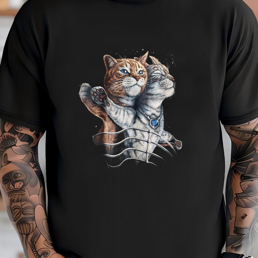 Vintage Parody Titanic Cat Hoodie Medium T-shirt