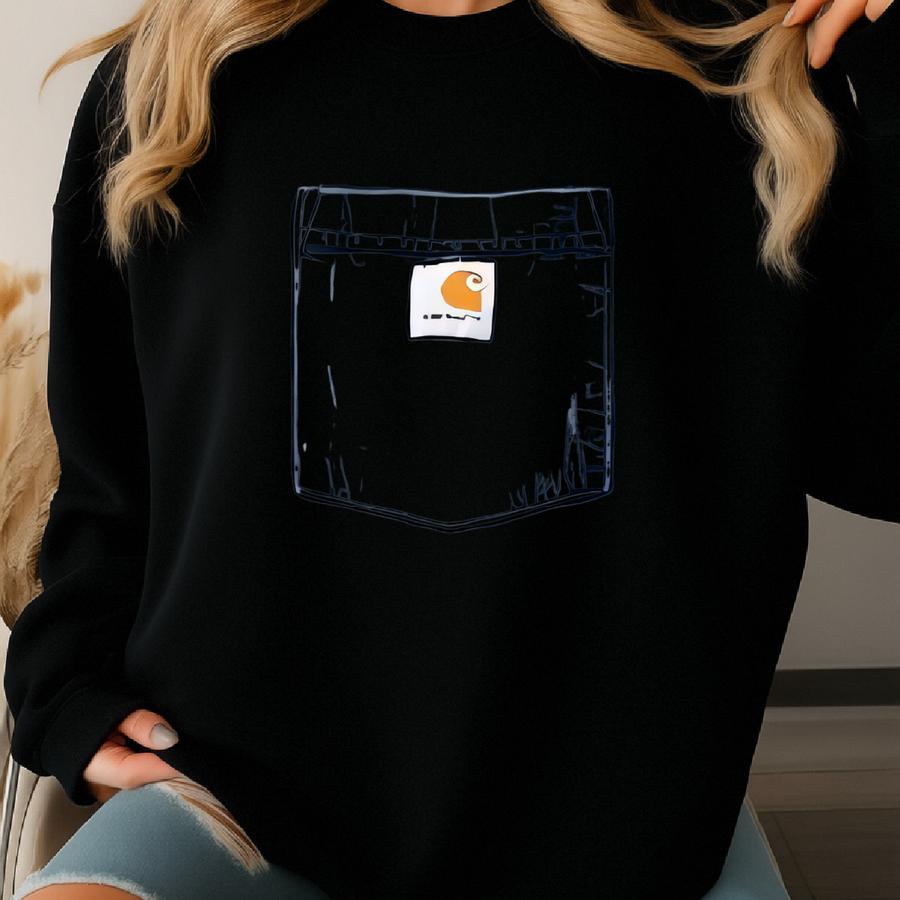Vintage Faded Carhartt Navy Blue Pocket Long Sve Shirt Size 3x Sweatshirt
