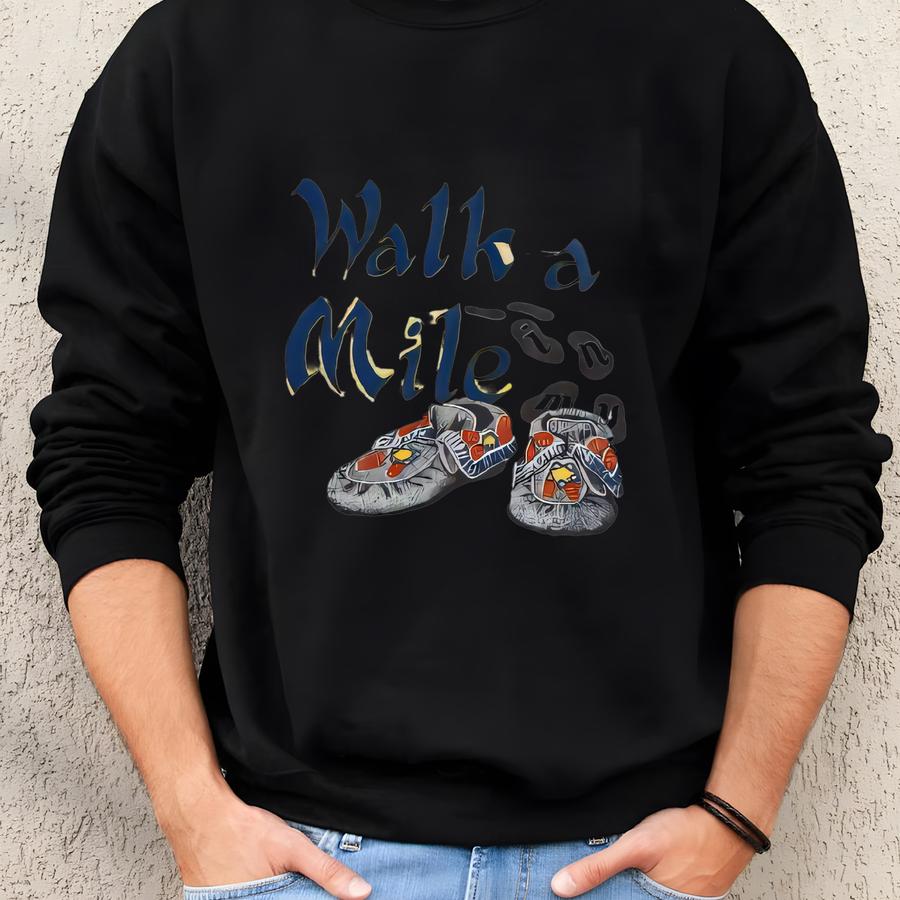 Vintage 90s Walk A Mile In My Ss T-shirt Short Sve Men’s Size L Sweatshirt