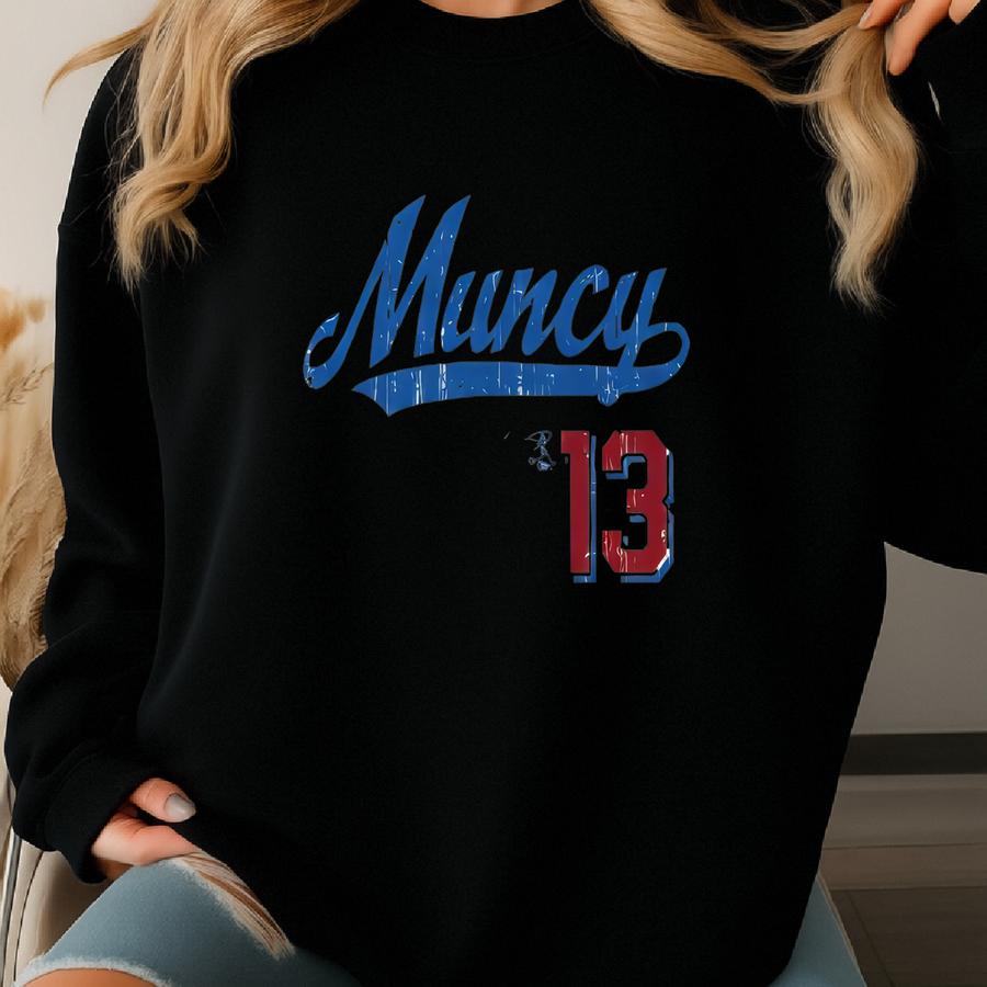 Max Muncy Men's Baseball T-shirt - Los Angeles Baseball Max Muncy Script Sweatshirt Max Muncy Men's Baseball T-shirt - Los Angeles Baseball Max Muncy Script Sweatshirt