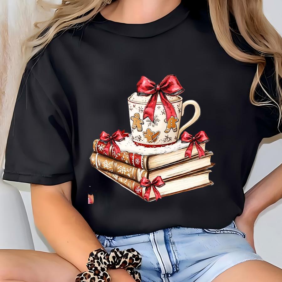 All Booked For Christmas Sweatshirt, Bookworm Christmas Sweater, Christmas Book Tree Sweatshirt, Book Lovers Christmas,holiday Teacher Gifts T-shirt