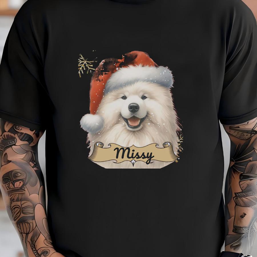 Personalized Samoyed Christmas Ornament: Custom Dog Holiday Decoration T-shirt