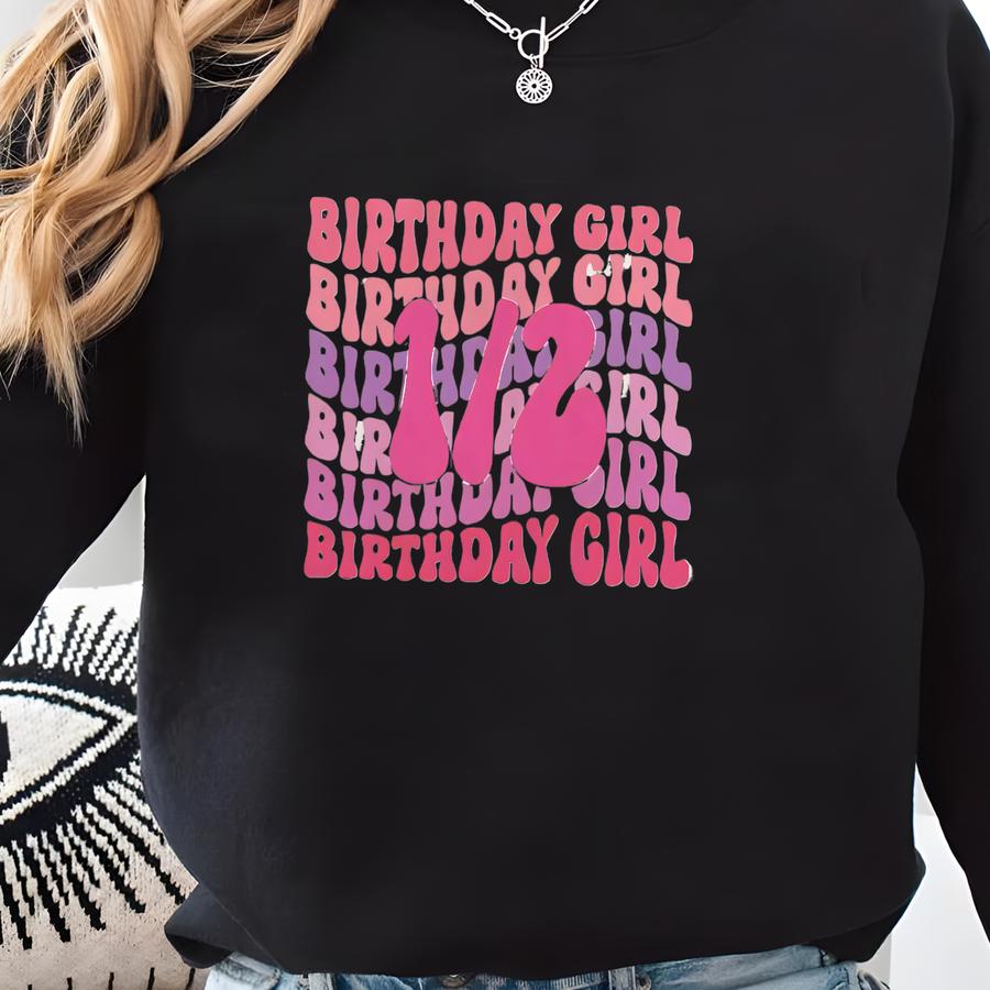 Half Birthday Girl Romper Sweatshirt, 1/2 Birthday Outfit For Baby, Personalized Baby Girl Romper, Custom Half Birthday Gift, Baby Milestone Sweatshirt