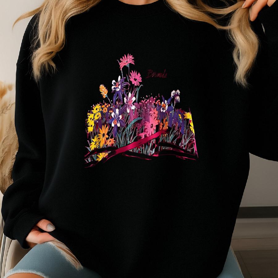 Vintage 90s Bermuda Flower Pink Unisex Sweatshirt Collar Medium Flower Crewneck Wildlife Sweater Pullover Print Logo Wildlife Flower Jumper Sweatshirt