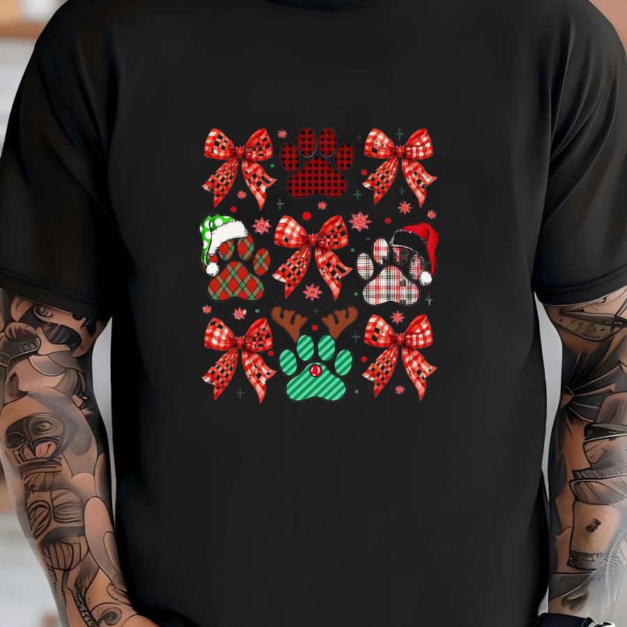 Dog Coquette Baby Romper Sweater, Dog Christmas Baby Bodysuit, Merry Woofmas Baby Romper, Christmas Coquette Bow Baby Outfit T-shirt