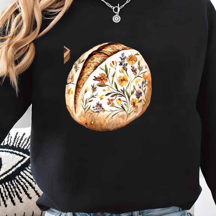 Sourdough Clipart Sourdough Bread Clipart Sourdough Starter Food Clipart Sourdough Bread Png Watercolor Sourdough Bread Baker Clip Art Sweatshirt