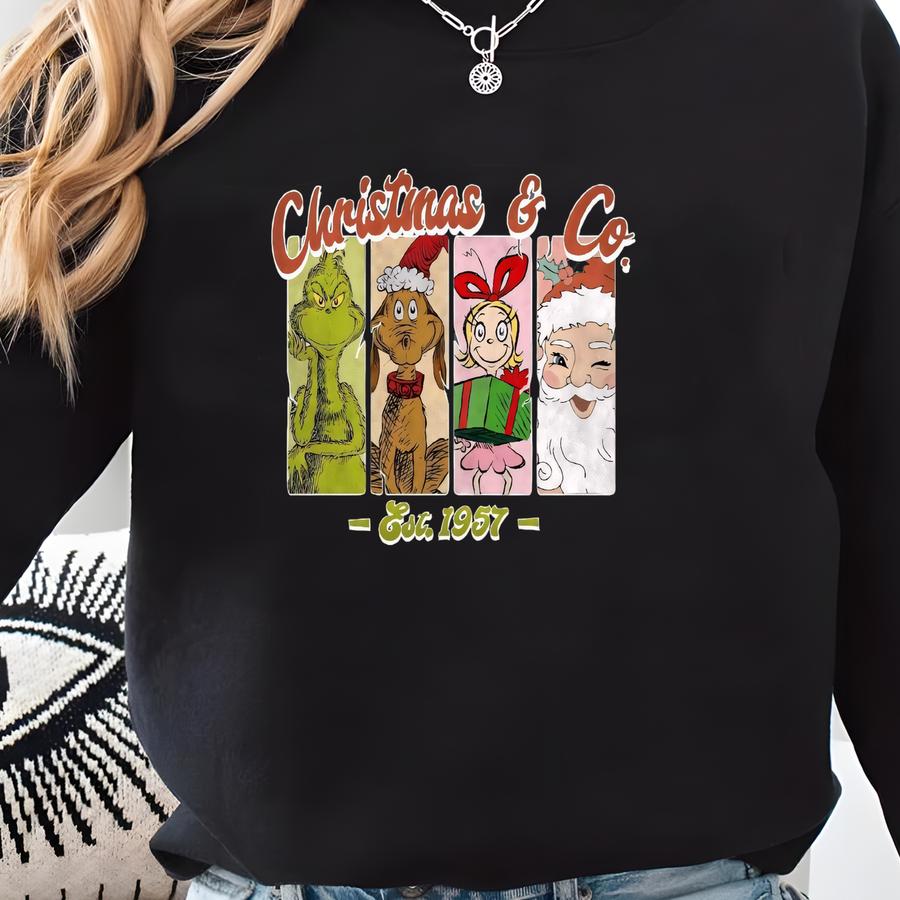 Christmas And Co Est 1957 Shirt, Christmas Sweatshirt, Xmas Family Shirt, Christmas Santa Shirt, Holiday Shirt,christmas Gift Sweatshirt