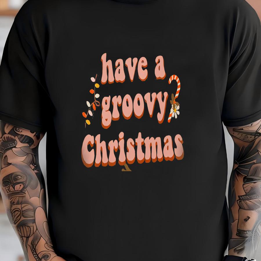 Hippie Christmas Shirts Retro Santa Shirt Retro Christmas Shirt Vintage Style Christmas Shirts For Women Oversized Hoodie T-shirt