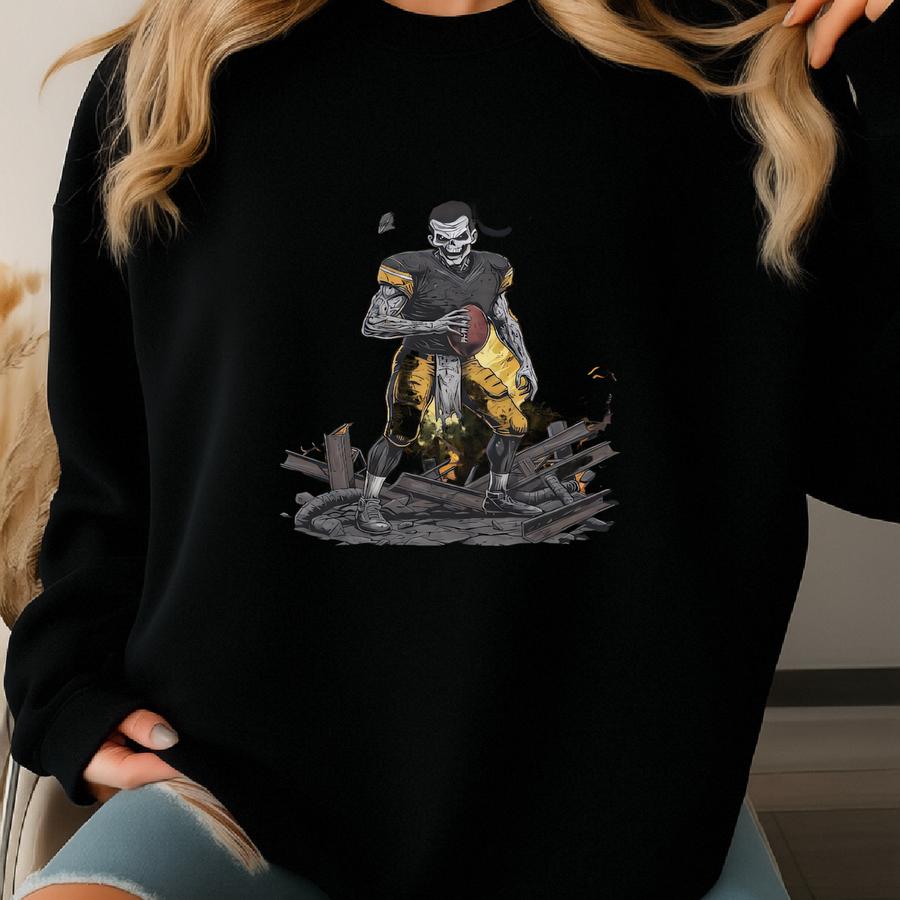 Pittsburgh Football Crewneck, American Team Sports Sweatshirt, Us Sports Clothing, Football Fan Gift, Football Apparel, Vintage Steeler Sweatshirt