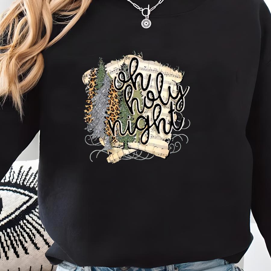 Christmas Sweater, Holiday Sweater, Christian Christmas Sweatshirt, Oh Holy Night, Christmas Song Sweater, Christian Woman Sweatshirt Sweatshirt