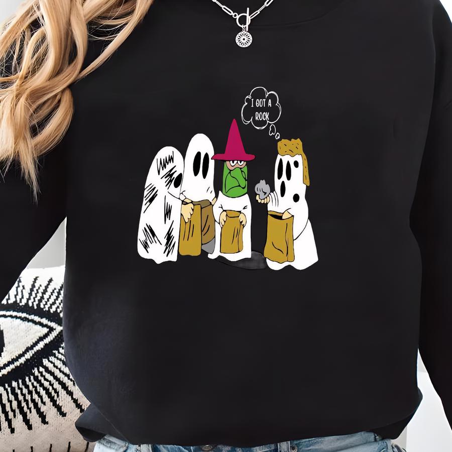 I Got A Rock Ghost Halloween Shirt,trick Or Treat Halloween Tshirt, Halloween Party Shirt,funny Ghost Shirt,spooky Shirt,halloween Tee Sweatshirt