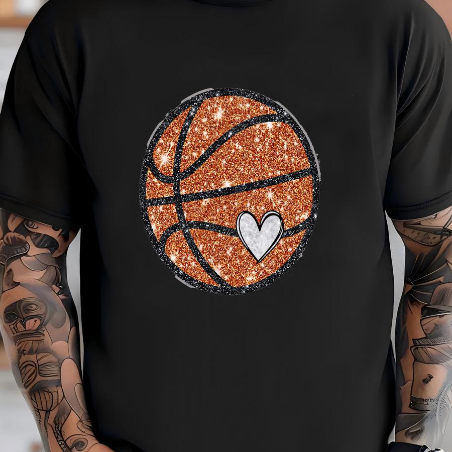 Basketball Game Day Dtf Transfer: Heart Iron-on Decal T-shirt