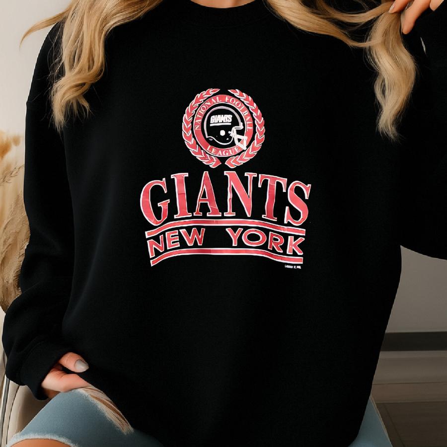 90s New York ‘giants’ Crewneck Sweatshirt Print Logo Blue Color Men’s Fit M Sweatshirt