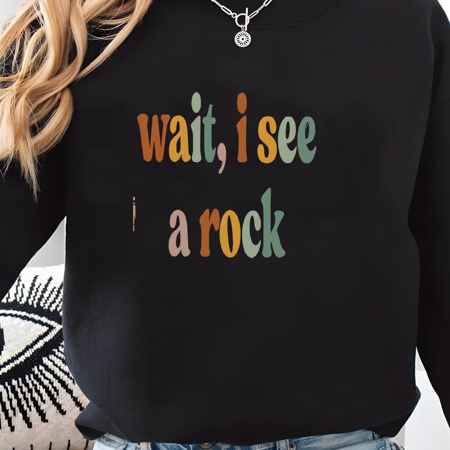 Wait I See A Rock Shirt Funny Geologist Shirt Science Shirt Geology Techer Gift Rock Lover Shirt, Rockhound Shirt, Rock Collector Shirt Sweatshirt