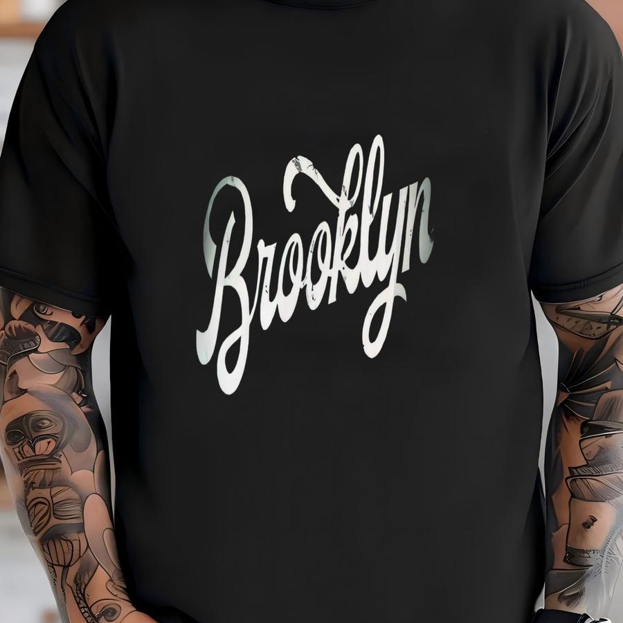 Brooklyn ® Hoodie Faded Vintage Aesthetic Retro Distressed Script Brooklyn Ny Tee Premium Unisex Crewneck Hoodie T-shirt