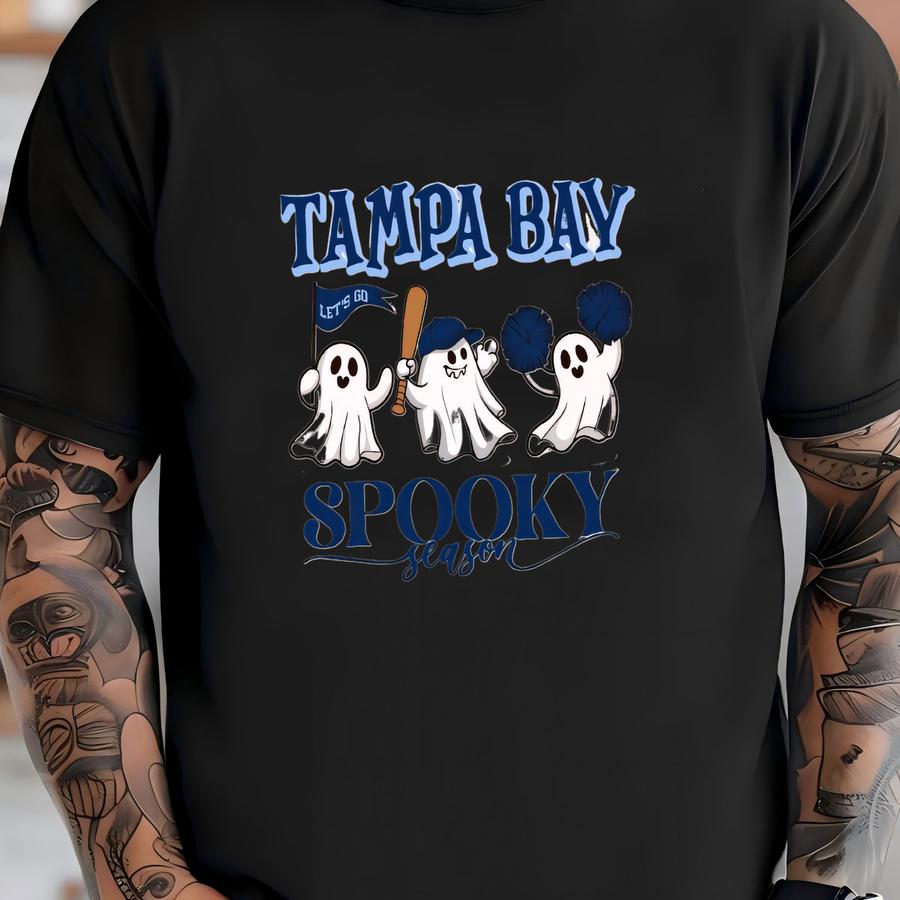 Tampa Bay Baseball Cute Spooky Season Ghost Funny Vintage Sweatshirt, Lets Go Tampa Bay Baseball Team 90s Hoodie, Baseball Mom Shirt T-shirt