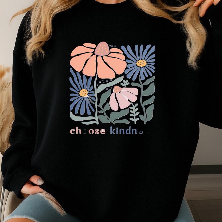 ® Choose Kindness Shirt, You Matter Shirt, Kindness Shirt, Mental Health Matters Shirt, Oversized Aesthetic Tee Flower Market Sweatshirt