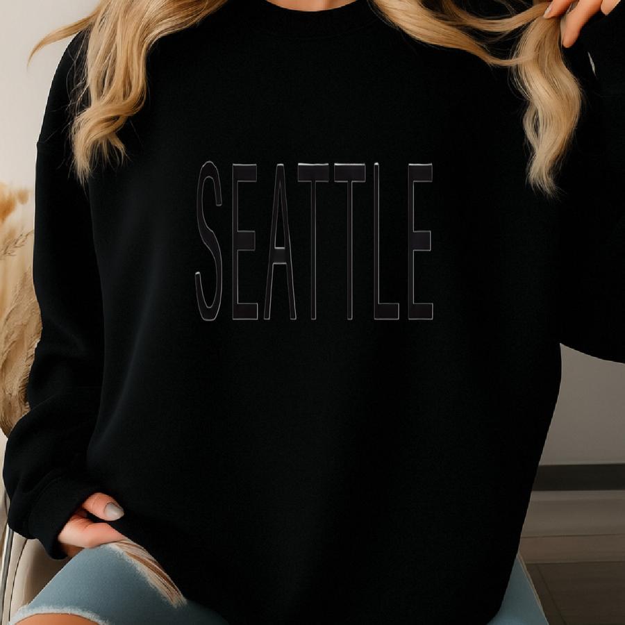 Minimalist Seattle Sweatshirt, Pnw, Seattle Sweater, Seattle Crewneck, Seattle Merch, Seattle Gift, Vintage Aesthetic Cozy, Oversized Sweatshirt