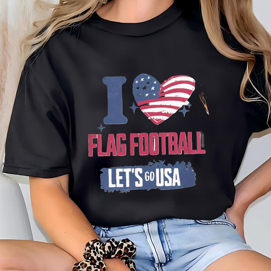 Usa Flag Football Shirt, Summer Games Shirt, Flag Football Gift, Flag Football Hoodie, Red White And Blue Flag Football Gift, Flag Football T-shirt