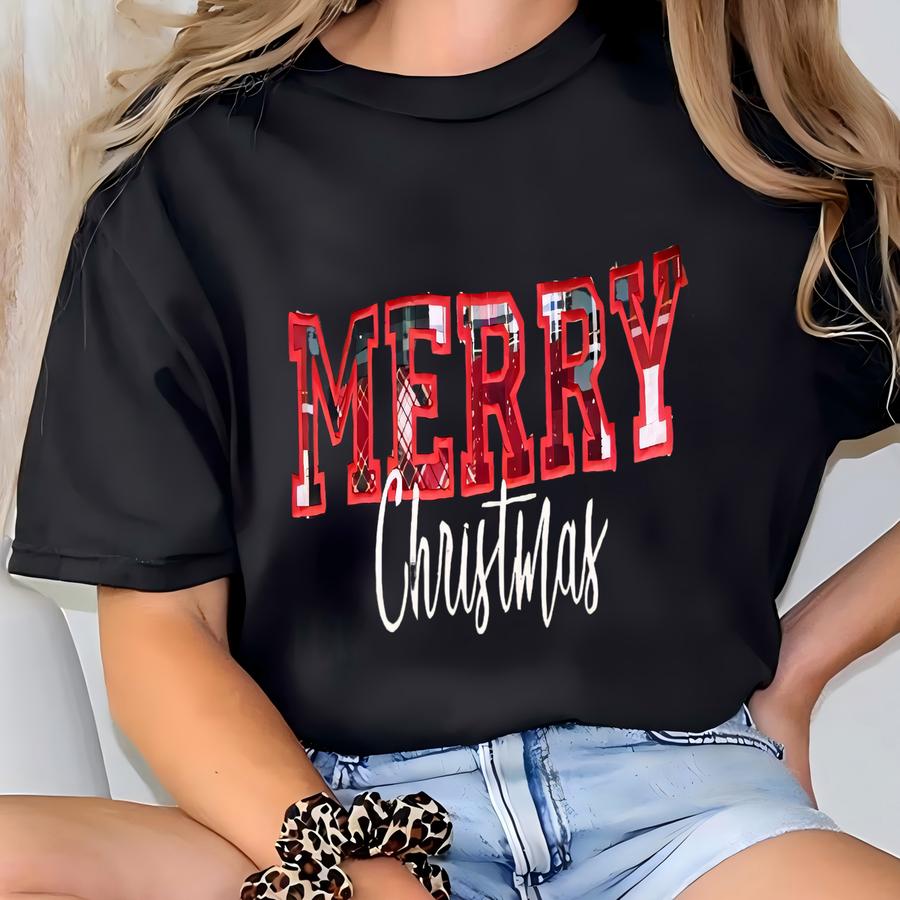 Merry Christmas Side Bow Cut-out Sweatshirt | Plaid Pullover |coquette Bow | Cozy Season | Christmas Side Bow | Bow Cut-out Sweatshirt | T-shirt