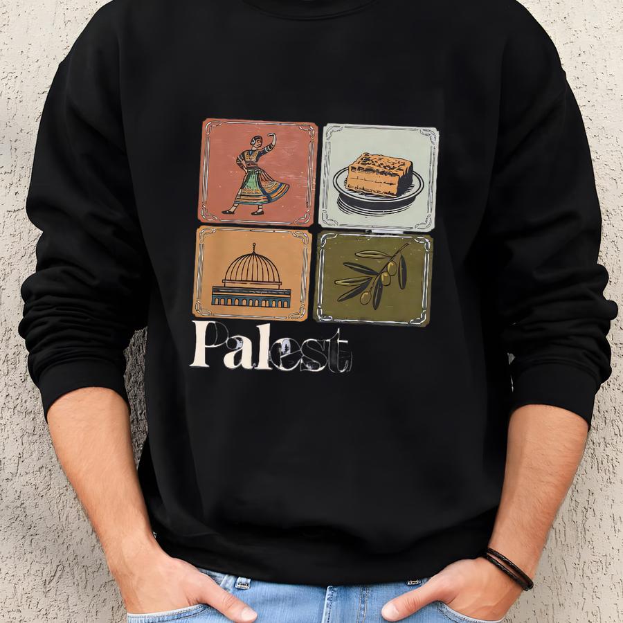 Symbols T-shirt, Dome Of The Rock Shirt, Couple Matching Crewneck Unisex Hoodie, Ramadan Sweatshirt Sweatshirt