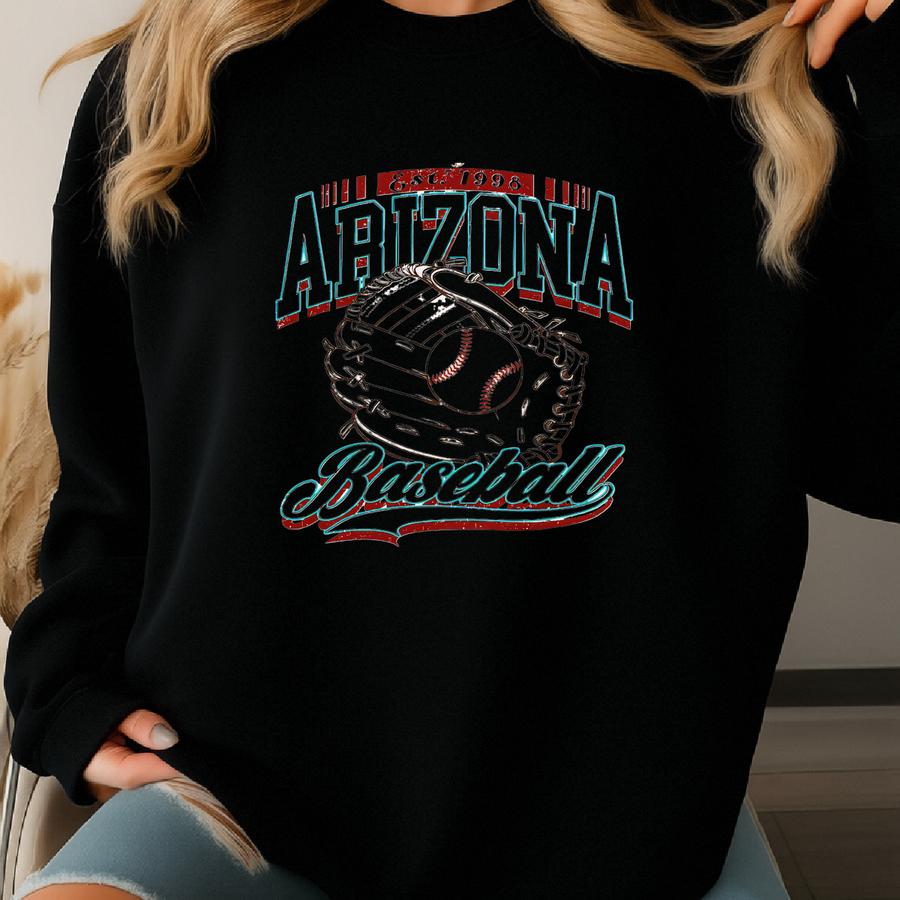 Arizona Baseball Sweatshirt, Retro Arizona Baseball 90s Style Shirt, Arizona Game Day Tee, Throwback Arizona Shirt, Baseball Mom Tee Sweatshirt