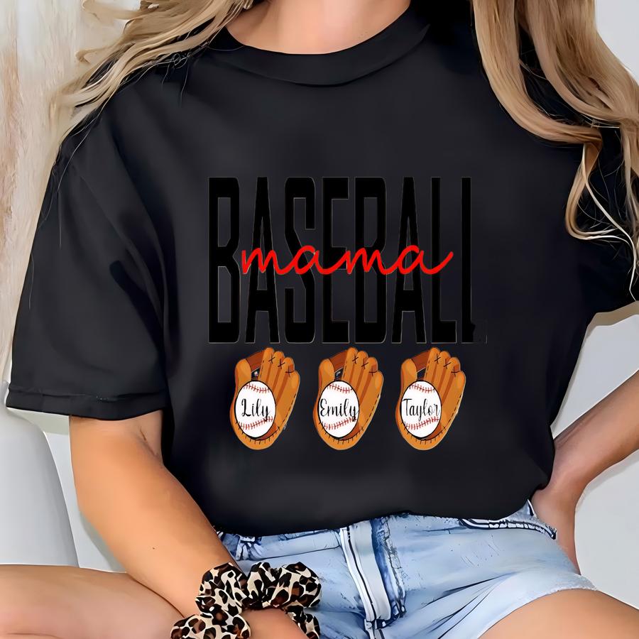 Customized Baseball Mama Tee, Gift For Baseball Mom, Baseball Mama Gift, Gift For Mom, Sports Tee, Baseball Mom Life, Baseball T-shirt