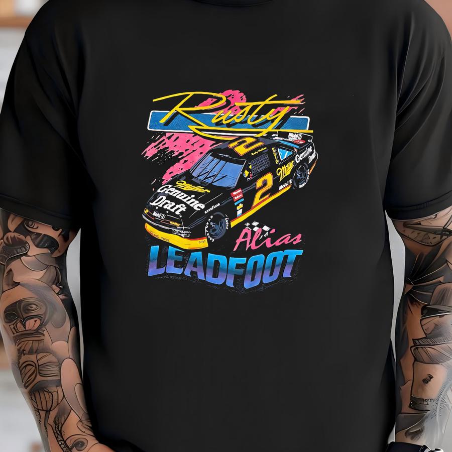 Vintage Rusty Wallace Leadfoot 1991 Sweatshirt - Fits M - 90s Nascar Vaporwave Raglan T-shirt