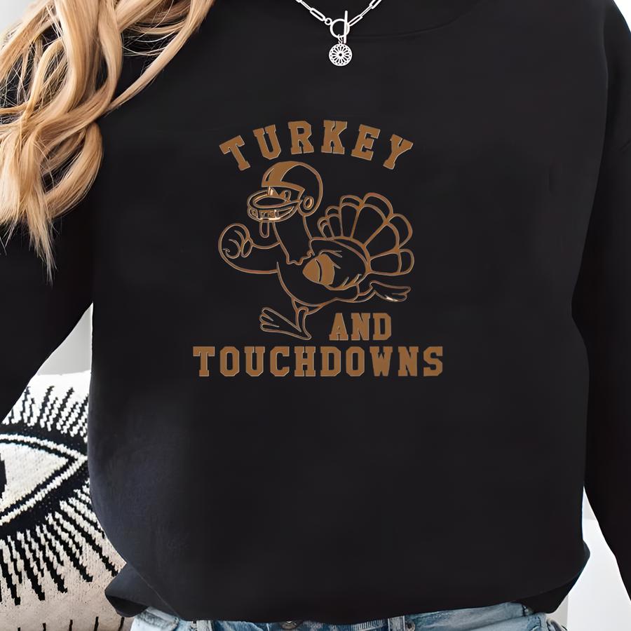 Retro Thanksgiving Football Shirt: Turkey Touchdowns T-shirt - Jl10278 Sweatshirt