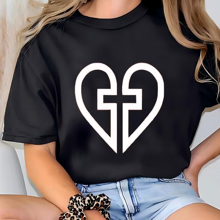 Heart Cross Shirt, Christian Shirt, Faith Shirt, Jesus Shirt, Religious Shirt, Christian Shirts, Christian Apparel, Christmas Gift Shirt T-shirt