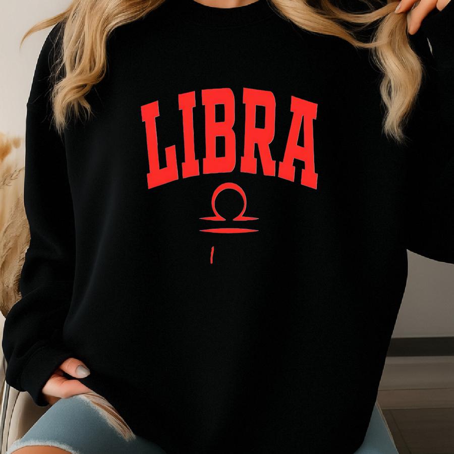 Libra T-shirt, Sweatshirt, Hoodie, Balanced Charming Design, Libra Zodiac Sign Clothing, Horoscope Gift, Astrology Apparel, Unisex Libra Sweatshirt