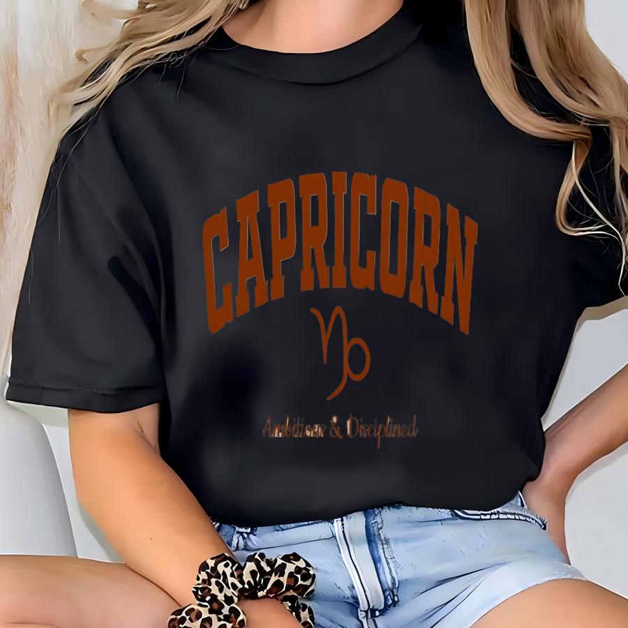 Capricorn Shirt, Sweatshirt, Hoodie, Ambitious Disciplined Design, Capricorn Zodiac Sign, Horoscope Gift, Astrology Shirt, Unisex Capricorn T-shirt
