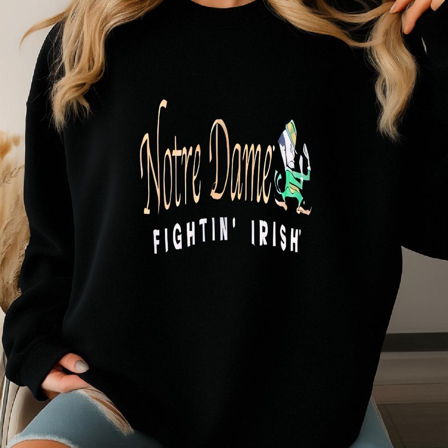 Vintage Ncaa University Of ‘fighting Irish’ Crewneck Sweatshirt Y Logo Blue Color Men’s Xxl Sweatshirt