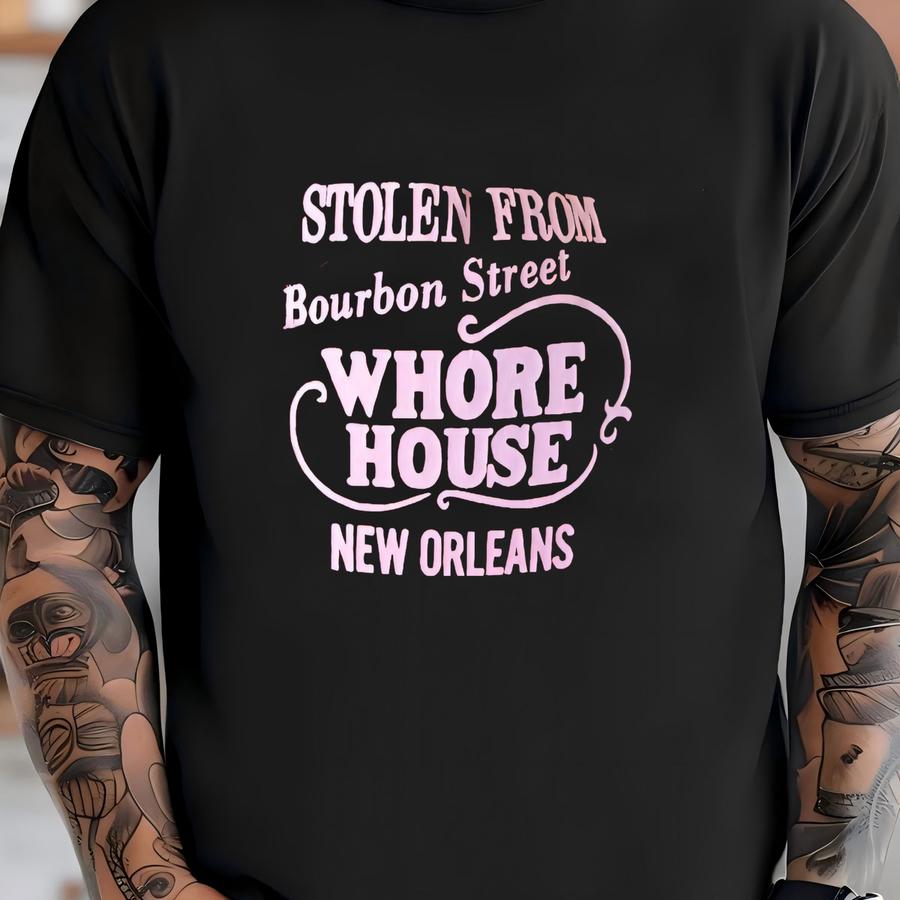 Vintage Bourbon Street House New Orleans Hat Cap Stolen From T-shirt