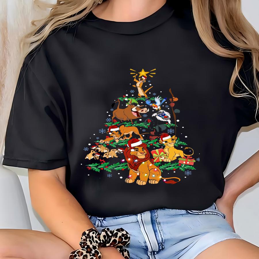 Lion King Christmas Tree Shirt, 's Very Merry Xmas Party Hoodie, Simba Shirt, Hakuna Matata Animal Kingdom Xmas Shirt T-shirt