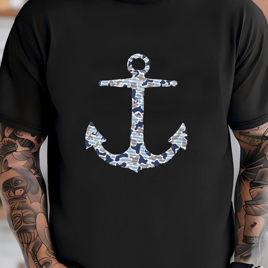 Custom Camo Anchor Hat: Fishing Rope Cap T-shirt