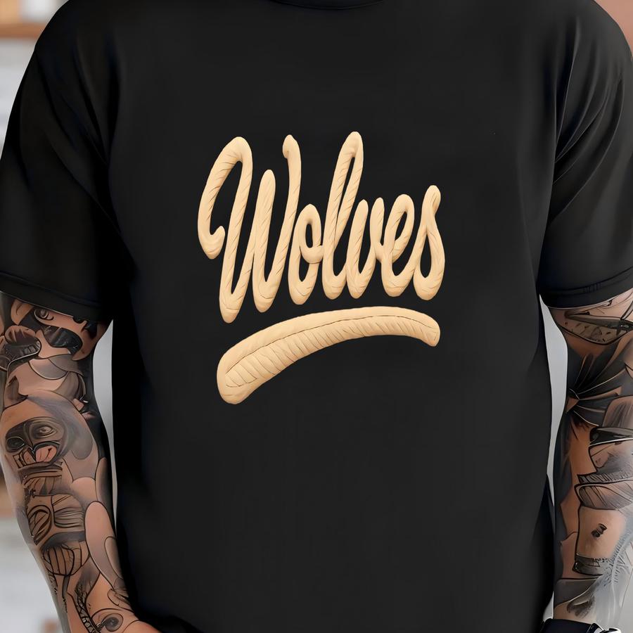 Wolves Rope Font Tee T-shirt