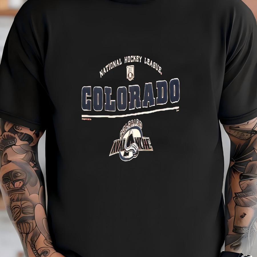 Men's Vintage 90's Colorado Avalanche Maroon Red Graphic T Shirt Tee Sz L T-shirt