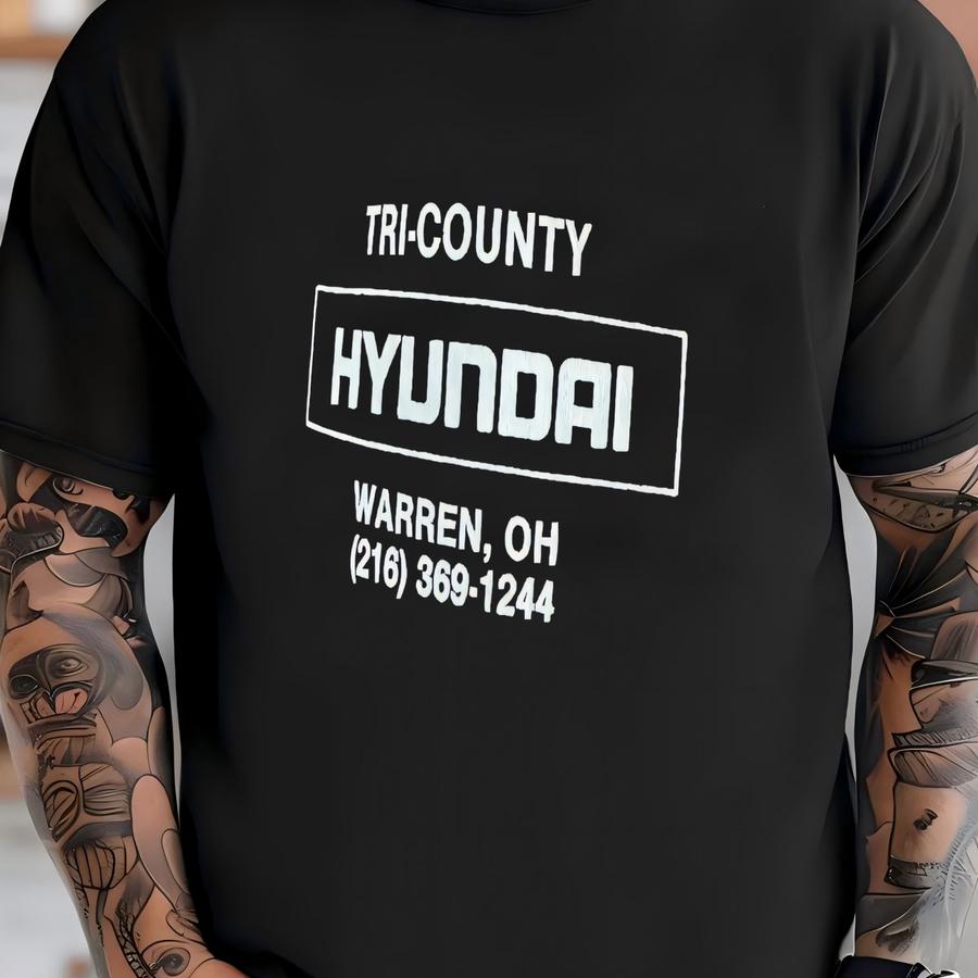 Vintage Tri County Hyundai Mesh Trucker Hat Warren Ohio T-shirt