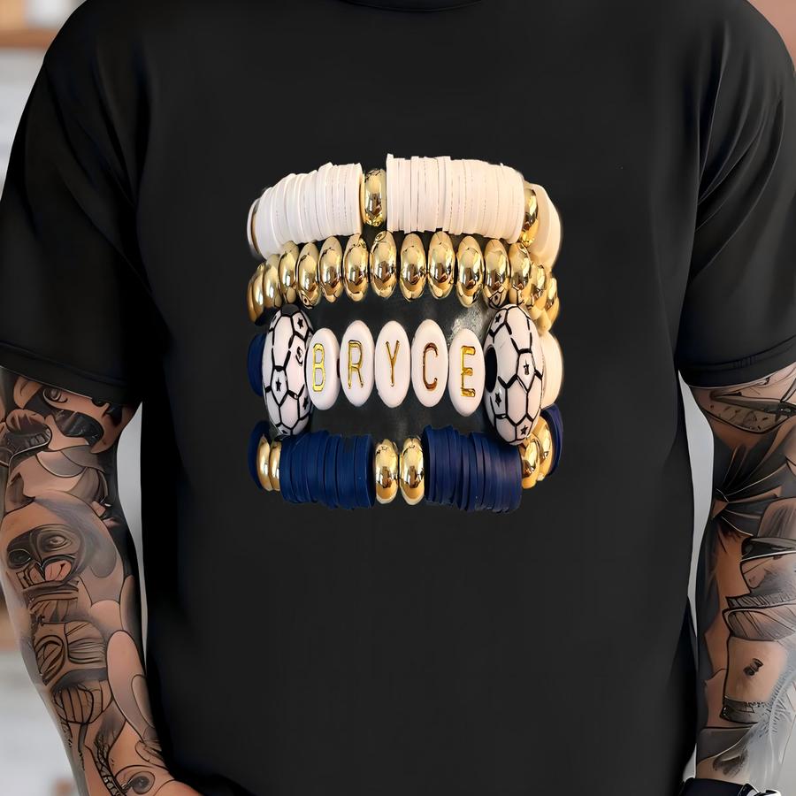 Personalized Soccer Team Bracelets T-shirt
