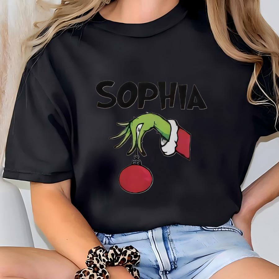 Custom Side Bow Cut-out Sweatshirt, Christmas Bow Embellished Sweatshirt, Hand Sweatshirt, Christmas Xmas Gift T-shirt