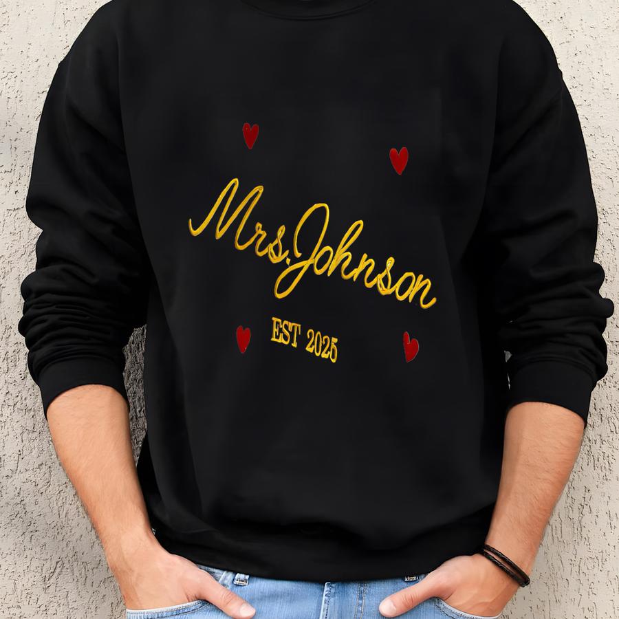 Custom Mrs. Sweatshirt: Bridal Shower Gift Sweatshirt