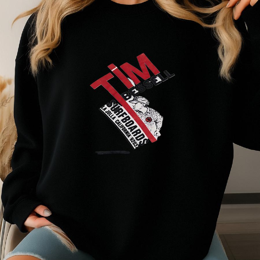 Vintage 90s Tim Bessell Surfboards Shirt - Fits M - Single Stitched Surf Beach Grunge Tee Sweatshirt