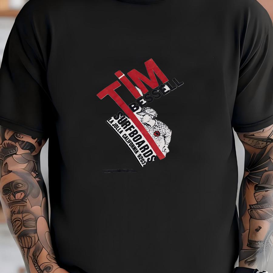Vintage 90s Tim Bessell Surfboards Shirt - Fits M - Single Stitched Surf Beach Grunge Tee T-shirt