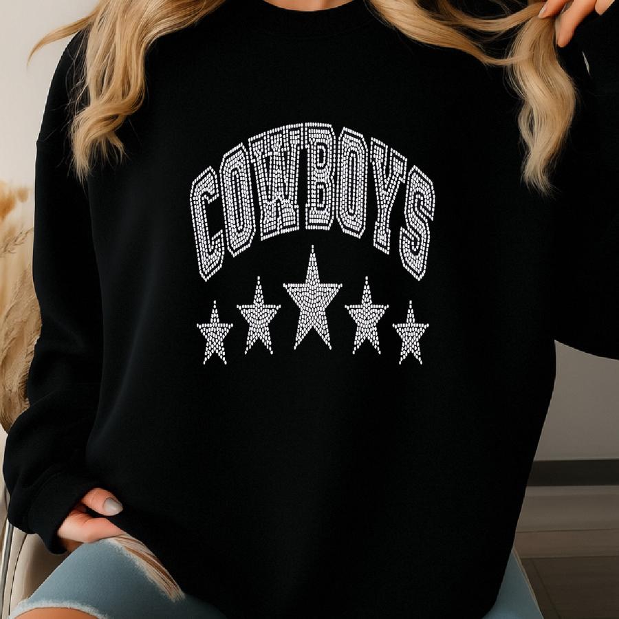 Rhinestone Original Vintage Cowboys V-neck Shirt, Cowboys Western, Cowboys Top, Retro Cowboys Shirt, Cowgirls, Womens Blings Tank Top, Sweatshirt