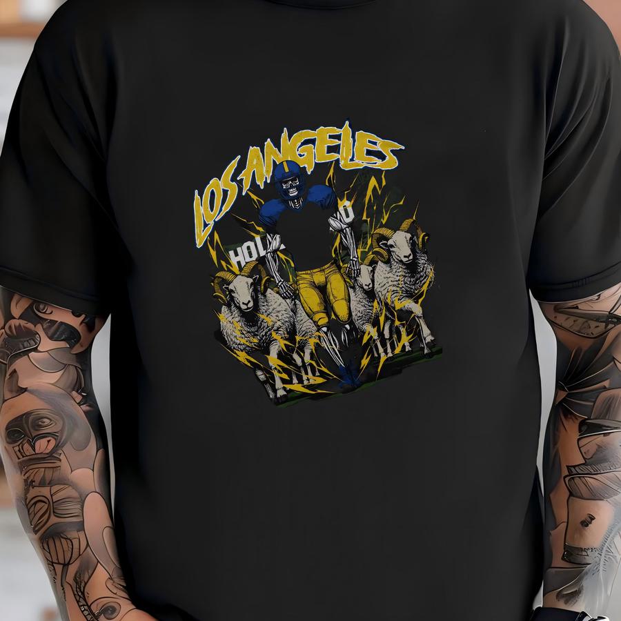 Los Angeles Football Shirt - Graphic Tees - Skeleton Shirt - Merch Tee - Gift Shirt - Bootleg Shirt - Vintage - Skeleton Shirt - Rams T-shirt