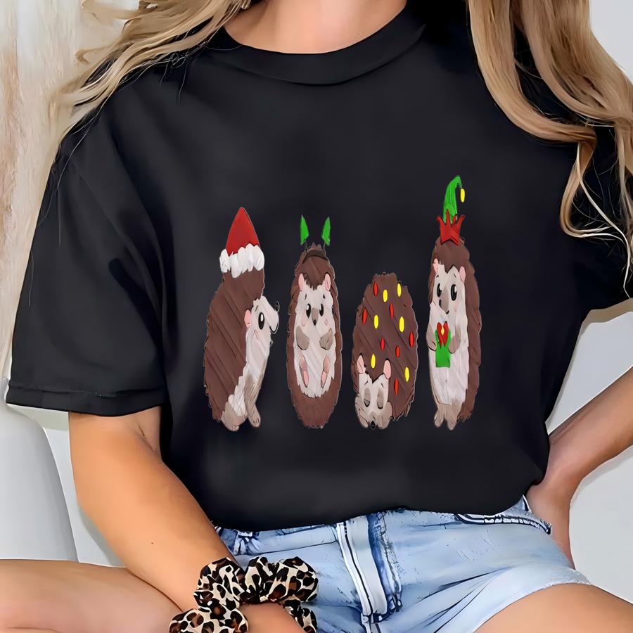 Christmas Hedgehog Sweatshirt, Cute Hedgehog Sweatshirt, Hedgehog Mom Shirt, Hedgehog Animal Lover Gift, Cute Christmas Gift T-shirt